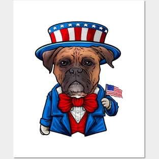 Fourth of July Boxer Posters and Art